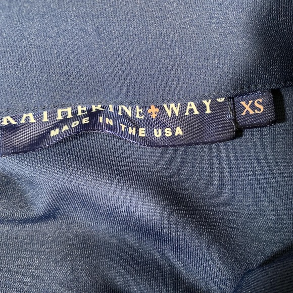 Katherine Way Dress Womens XS Navy Blue Stretch Pullover Pockets Quarter Zip USA - Picture 4 of 10